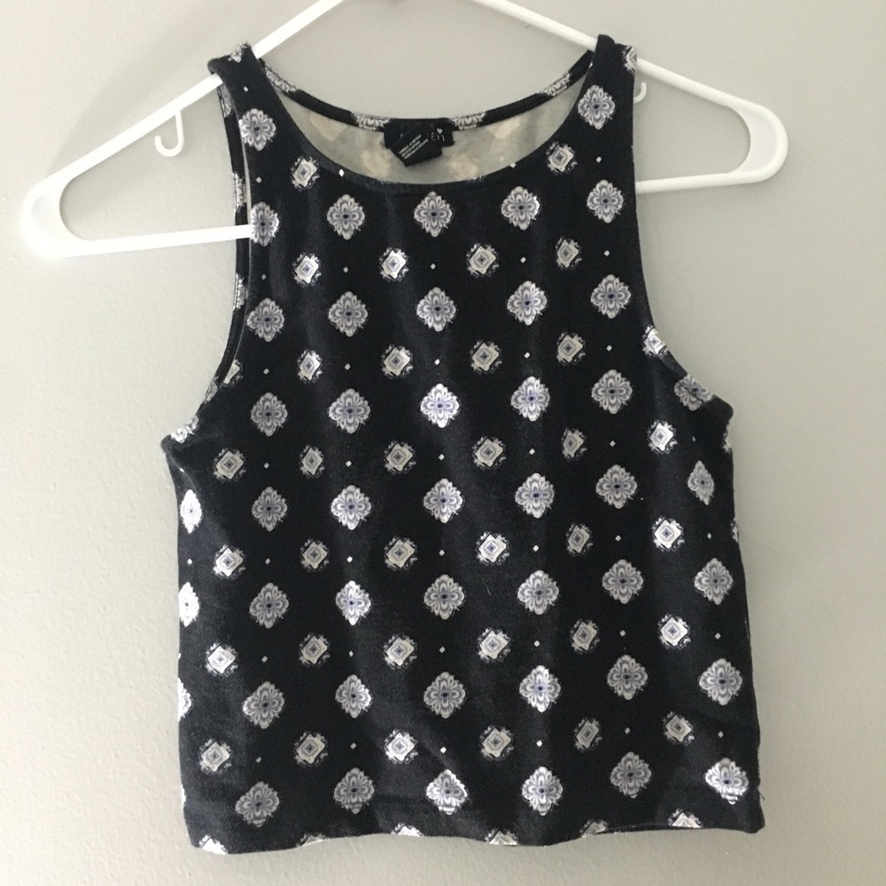 Blue and White Crop Top